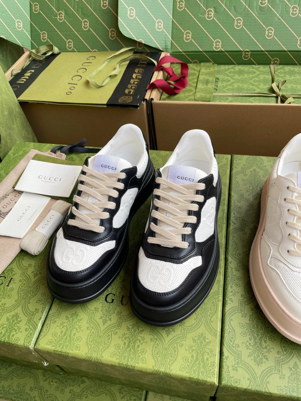 GG 26 Sneaker Black White Canvas Calfskin 632888
