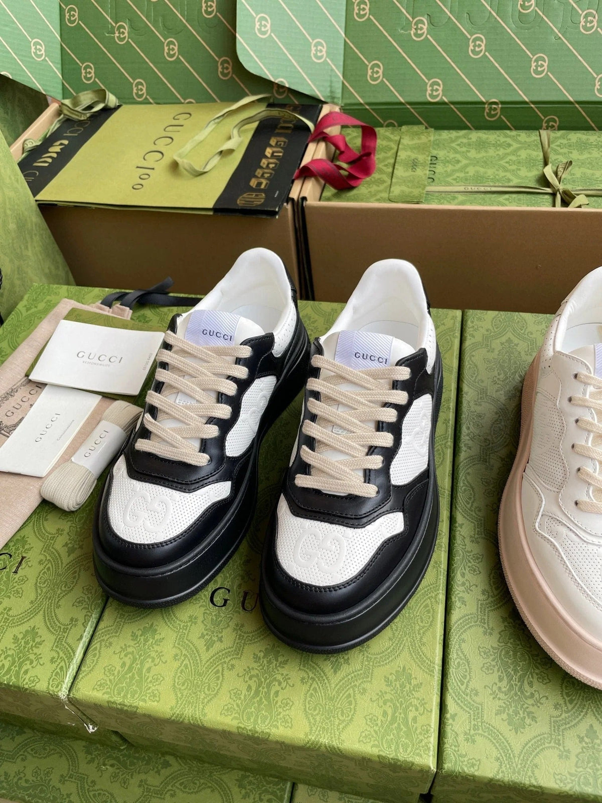 GG 26 Sneaker Black White Canvas Calfskin 632888