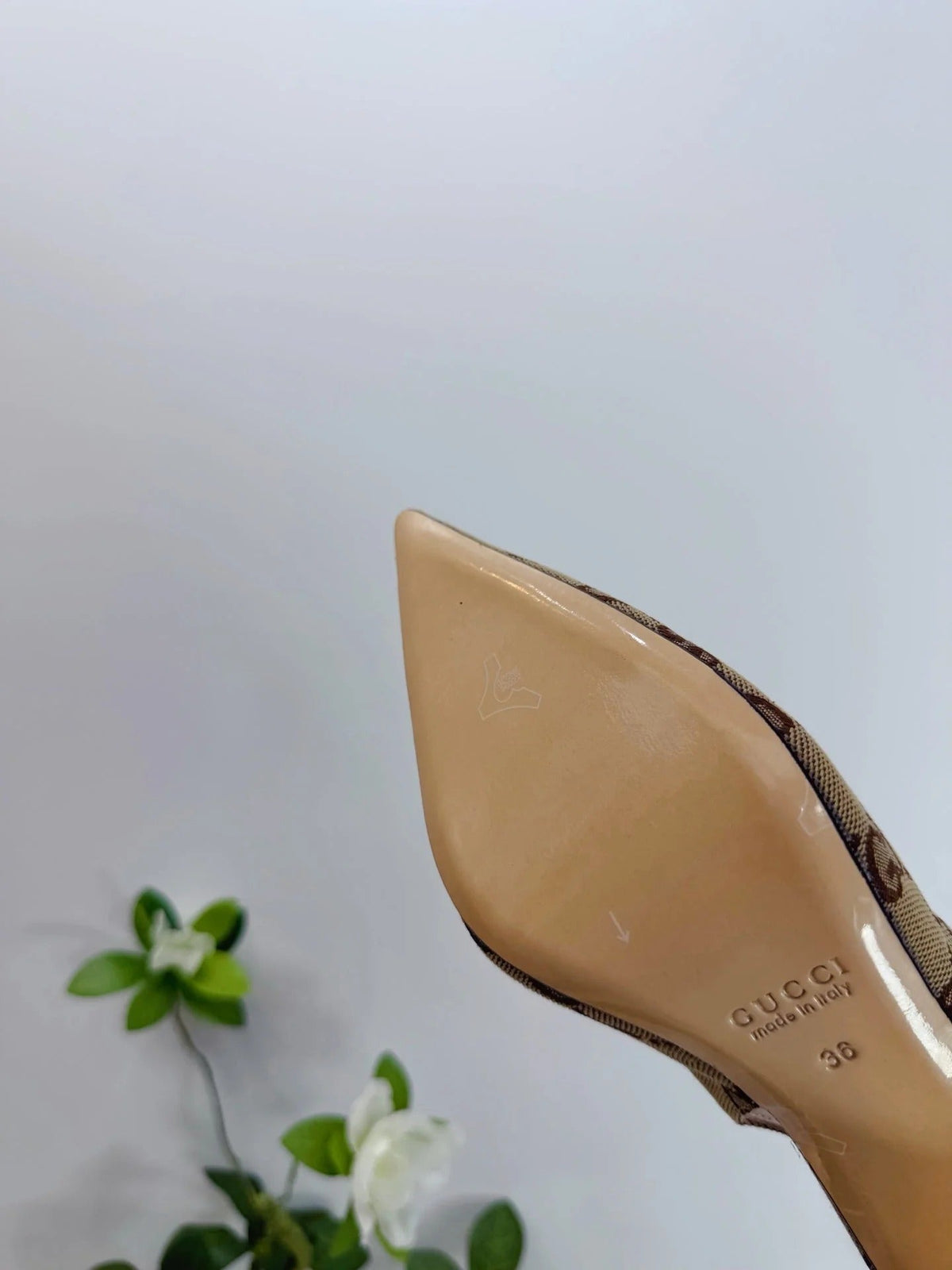 GG 26 Slingback Beige Brown Fabric 592422