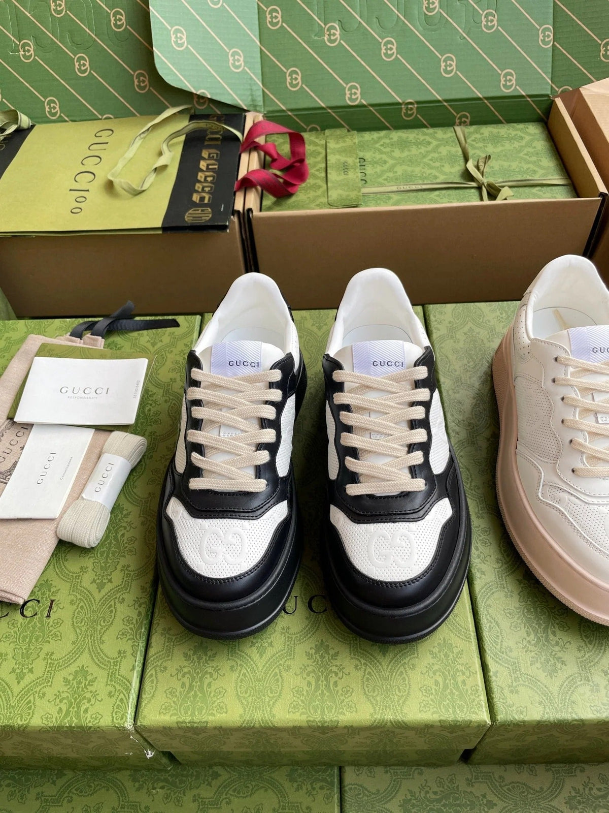 GG 26 Sneaker Black White Canvas Calfskin 632888