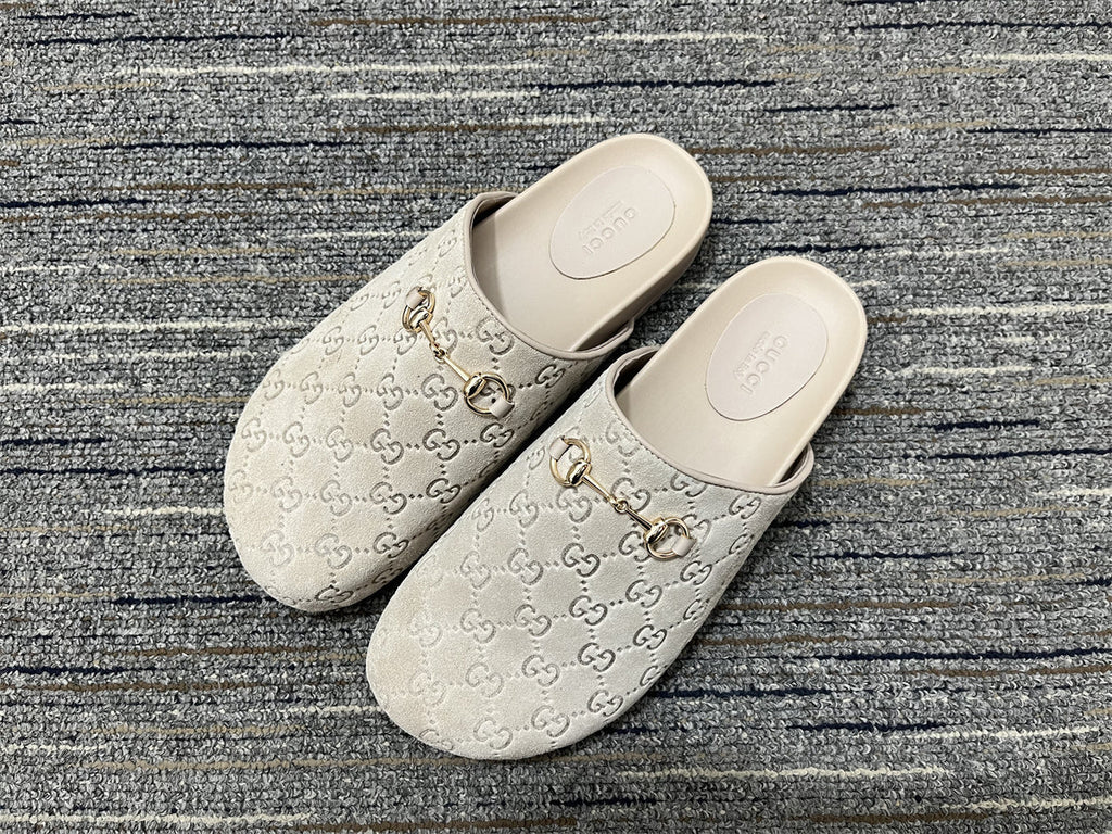GG Horsebit Mule Beige Suede
