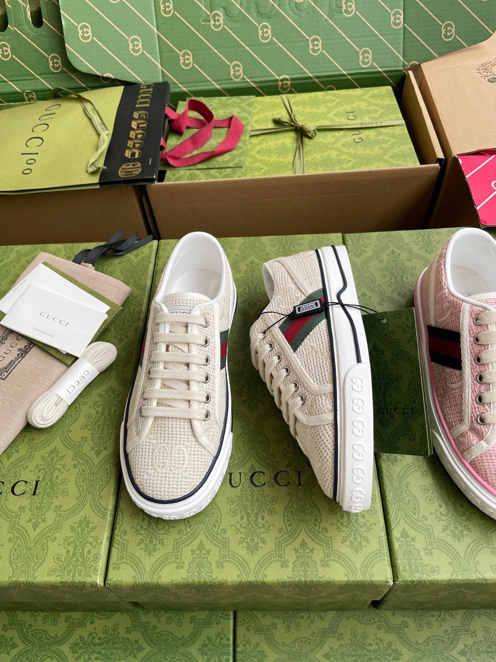 GG 26 Platform Sneaker Light Beige Monogram Canvas 632832