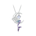 Mermaid Pendant Necklace Moon Neck Chain