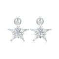 Shiny Star Stud Earrings Platinum Plated Cubic Zirconia Earrings