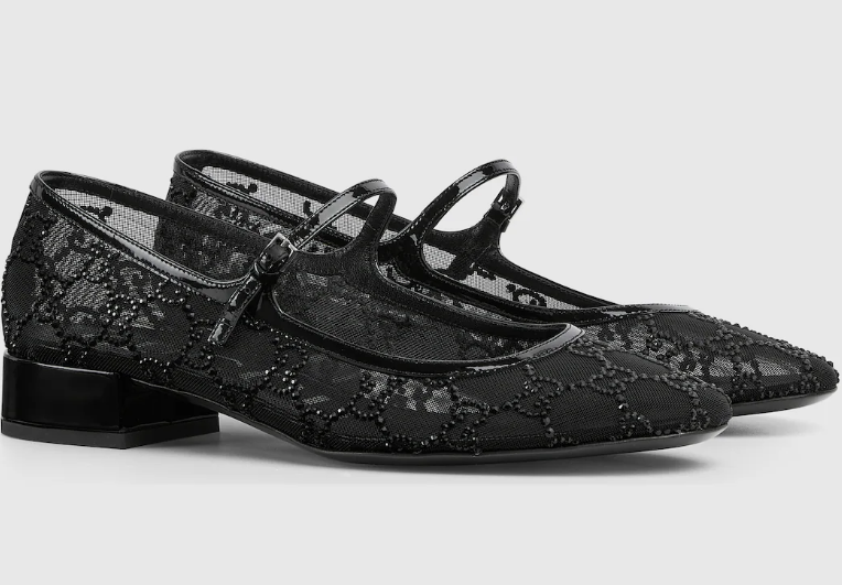 Women's GG crystal ballet flats