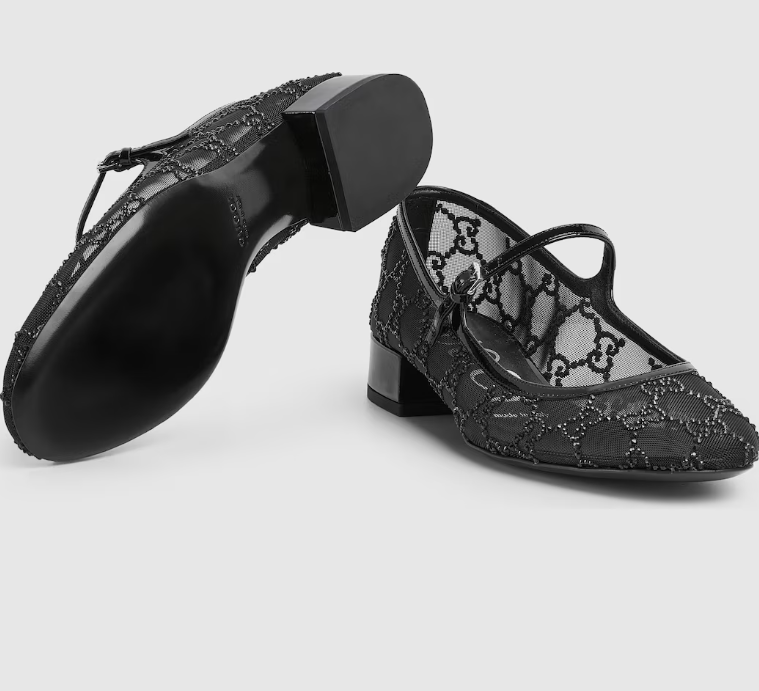 Women's GG crystal ballet flats